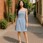 Banana Republic Striped Linen Blend Shift Dress 4 Blue White Sleeveless Summer Photo 10