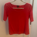 Talbots Coral Pink V-Neck Short Sleeve Top Photo 0