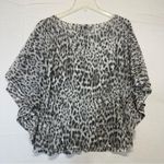 Jennifer Lopez Jlo Animal Print Blouse Women’s Large short sleeve Boho Cruise Photo 6