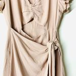 Lulus Cut-Out Crepe Wrap Dress NEW in Blush Pink size S Photo 2