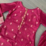 Party Wear Indian Pakistani Magenta 3pc Suit with Shawl Dupatta Fancy Dress Purple Size M Photo 7
