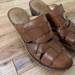 Born Pollina Platform Mules Clogs Brown Woven Leather Size 10 Photo 2