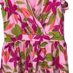 Taylor Women'S Pink/Multi Floral Tiered Flutter Sleeve Dress Size‎ M Pockets Pink Size M Photo 2