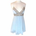 Victoria's Secret Victoria’s Secret Blue Chemise with Lace Trim Satin Nightgown Size Medium Photo 7