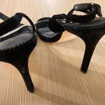 ZARA Woman Black Velvety Sparkle Strap Heels Size 39 US 8.5 Ankle Strap High Photo 3