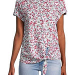 Anthropologie Womens  Beach Lumi Lounge Lumi Floral Tie Front Top - Sz L Photo 0