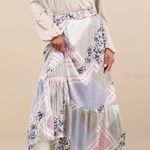 Lulus NWT Lulu’s Paisley Shimmer Belted Midi Satin Skirt Medium Photo 0