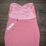 Meshki NWT  Mabel Shimmer Lace Up Mini Dress In Baby Pink Photo 1