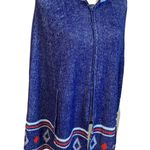 Lee Fashioned by  Women's Vintage Full Zip Cape Blue Red White Sz L EUC Photo 2