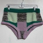 For Love & Lemons Green Plaid High Waist Finley Short Sz L NWT Size L Photo 0