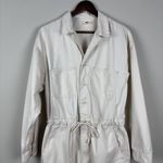 Levi's  Utility Jumpsuit Coveralls Women Large Cream Long Sleeve Button Drawstring Photo 1
