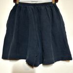 VTG Basic Threads 90s Mom Shorts 100% Cotton Ribbed Knit Elastic Waist Navy S Photo 4