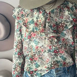 Vintage 90s floral‎ renaissance blouse Women’s SIZE medium cottagecore chic Photo 0