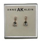 Anne Klein  AK Earrings Teardrop Crystal‎ Rose Gold Dangle Studs Jewelry Photo 0