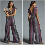 Anthropologie 💕💕 Cecilia Prado Striped Deep-V Wide leg Jumpsuit XS NWT Photo 2