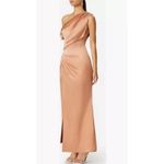 Elliatt copper Retreat one shoulder satin gown Size Large Cocktail Bodycon Photo 3