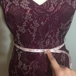 Bailey blue NWT Max + Ash Burgundy Metallic Lace Mini Dress Photo 4