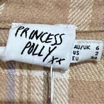 Princess Polly  Oversized Flannel Shirt in Tan and Cream Photo 5