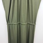 Heartloom Rubie Satin Trim Belted Midi Dress in Olive Green Sz M | Flowy Comfy Photo 5