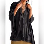 Free People ‘Suzie’ Oversized Poncho Jacket Cape in Washed Black Size XS/Small Photo 1