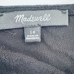 Madewell Top 10 Black Button Short Sleeve Ruffle Neutral Basic Whimsigoth Photo 5