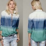 Free People  Before Sunrise Ombré Denim Button Front Shirt Small Photo 1
