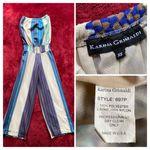 Karina Grimaldi Wide Leg Jumpsuit Strapless Blue and White Size XS Photo 1