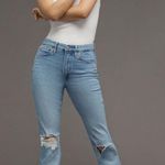 Good American Good Classic Raw Hem Ripped Flare Jeans Photo 0