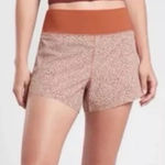 Athleta  Run With It Printed‎ 3.5" Shorts XS Cheetah Rust Orange Photo 0