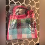 Kate Spade NWT Pink Green Plaid Satchel crossbody fabric collectible summer prep Photo 2