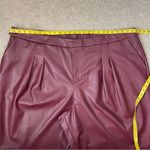 Eloquii  Pleat Detail Faux Leather Ankle Pants‎ Ox Blood Red 28 Photo 7