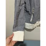 Nike  seersucker gingham jacket women size L zipper lightweight cotton blue white Photo 1