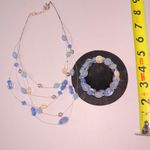 None Vintage Floral Beaded Necklace & Coil Bracelet Set Photo 1