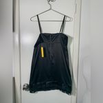 Alice + Olivia NWT black, cute detail hem mini spaghetti strap dress. M Photo 2