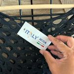 NWT Italy Moda Women's Black Open Knit Crochet Top S/M Photo 3