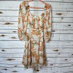 🎈White/Orange Floral Mini Dress Amazon Size L Orange Size L Photo 3