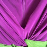 Suzi Chin  Vibrant Purple and Green Midi Dress Photo 6