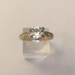 Zales WHITE SAPPHIRE CZ W/ACC-10K GOLD FILLED RING SIZE 7 Photo 5