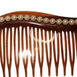 Vtg Side Swept Hair Comb Faux Pearl 4" x 2" Photo 0