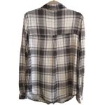 C&C California  Womens Plaid Knit Stretch Button Up Shirt Long Sleeve Size L Photo 2