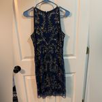 Adrianna Papell Dark Blue Beaded Cocktail Dress Photo 1