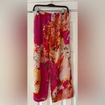 Natori Floral Pink and Red Maxi Silky Pajama Pants Size Medium EUC Photo 1