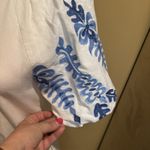 LOVERICHE‎ Small White EMBROIDERED PUFF SLEEVE LINEN SHIRT TUNIC BOHO DRESS Photo 3