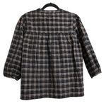 Barbour Lorelie Top Praline Plaid V-neck Seersucker Puff Sleeves 12 New Photo 4