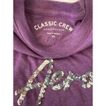 Aeropostale  Womens Classic Crew Tee Purple Sequin Logo‎ T-Shirt XS Photo 5