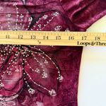 Dress Barn  VTG Y2K Beaded Floral 3/4 Sleeve Romantic Cottagecore Statement Top S Photo 5