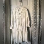 ZARA  midi Dress voluminous embroidered Boho babydoll oversized women sz M cotton Photo 4