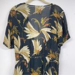 Diega Blue Green Tropical Print Faux Wrap Midi Dress Womens XS Beachy Vacation Photo 6