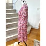 Amanda Uprichard  Pegasus Pink Floral Short Sleeve Blouson Midi Dress Photo 2
