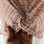 Multicolored stripes short sleeves cropped top woman’s size small Red Photo 5